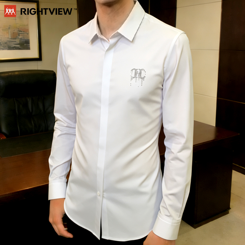 RightView简欧商务免烫春季长袖男四季合身男衬衫时尚男士抗皱