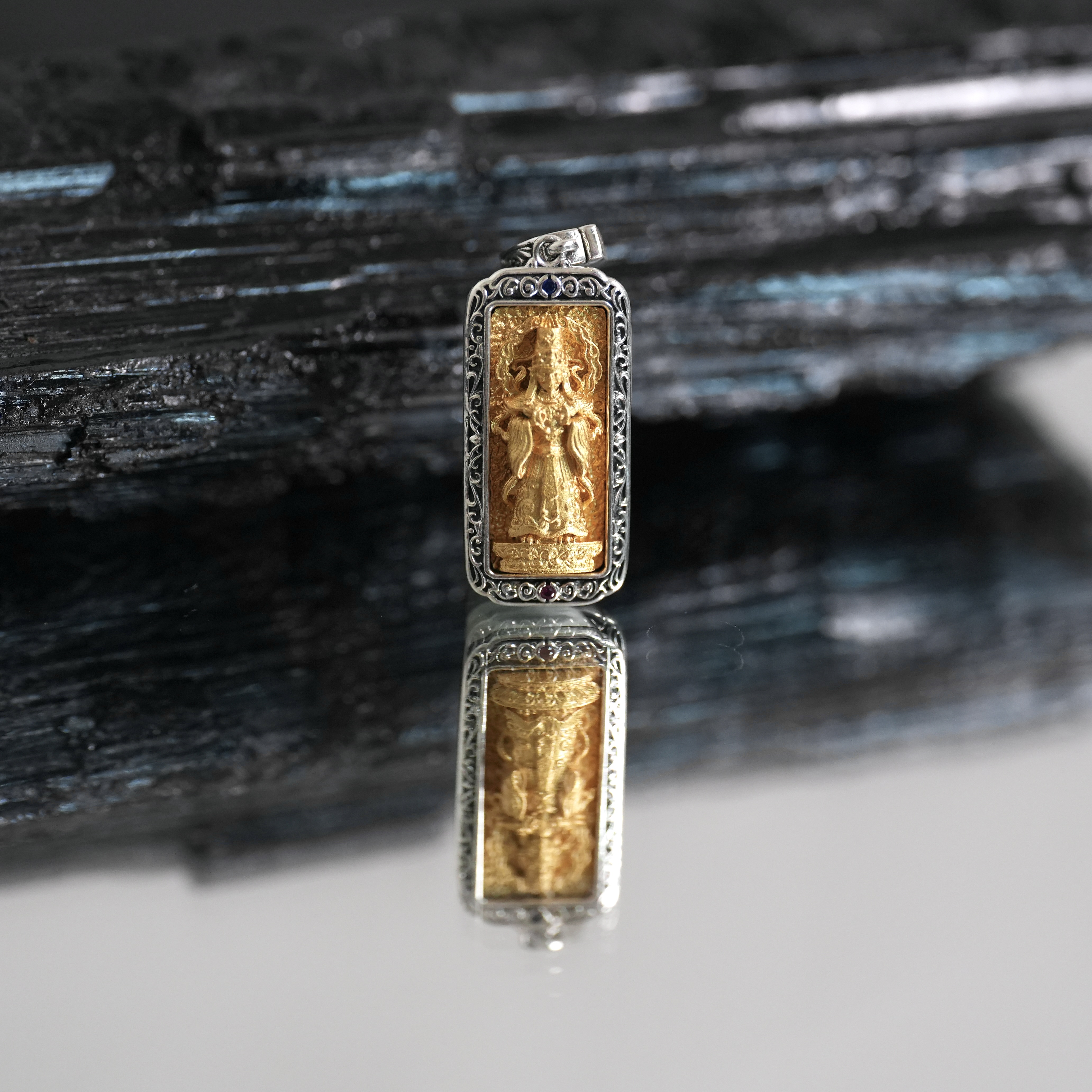 吊坠925银 【广开财路吊坠】手工雕刻扎基拉姆 全身像银吊坠 MNX