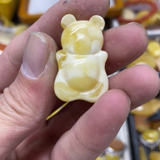 蜜蜡裸石未镶嵌吊坠