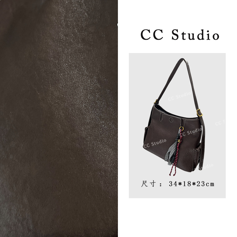 【尚恩CC】原创设计QYX-9703-可可棕-轻奢女士新款单肩斜挎包