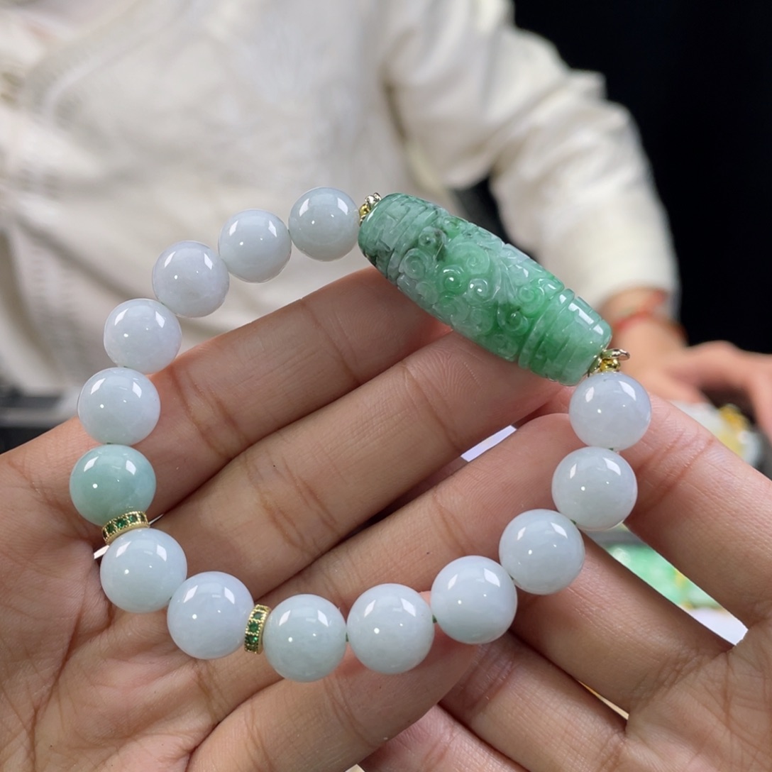 翡翠手链未镶嵌代编织