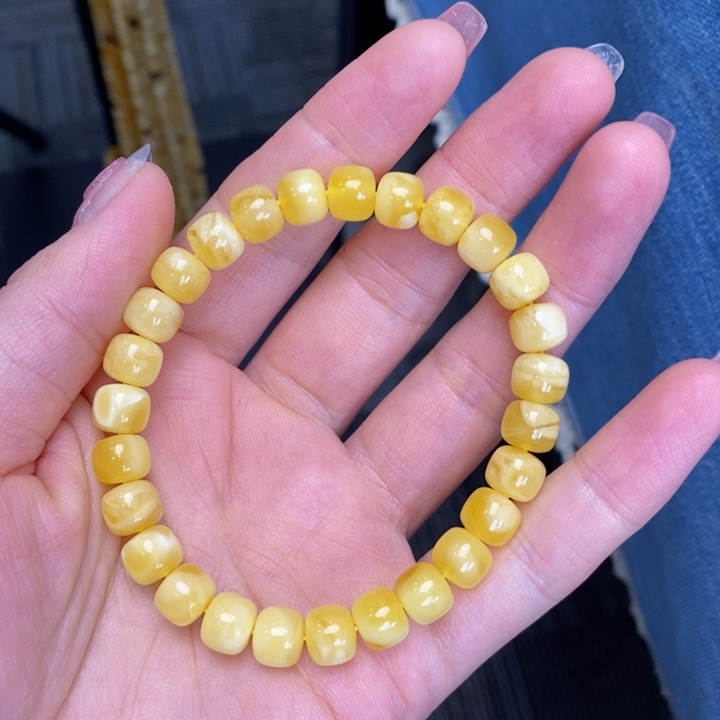 蜜蜡手链未镶嵌天然无优化琥珀蜜蜡