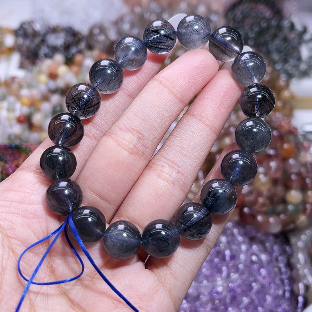 水晶手链未镶嵌蓝兔毛11+