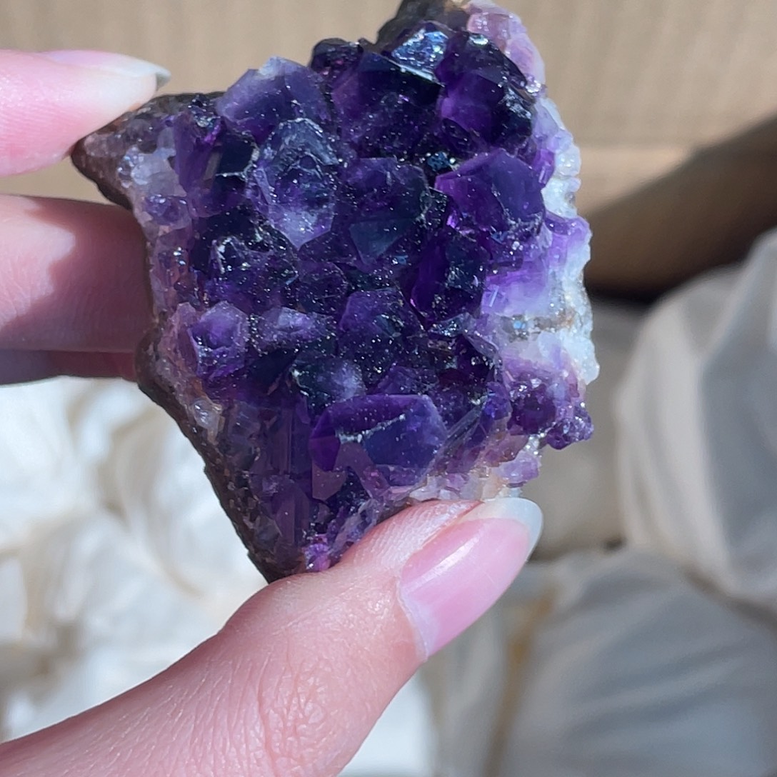 水晶手串未镶嵌乌拉圭紫水晶 24号