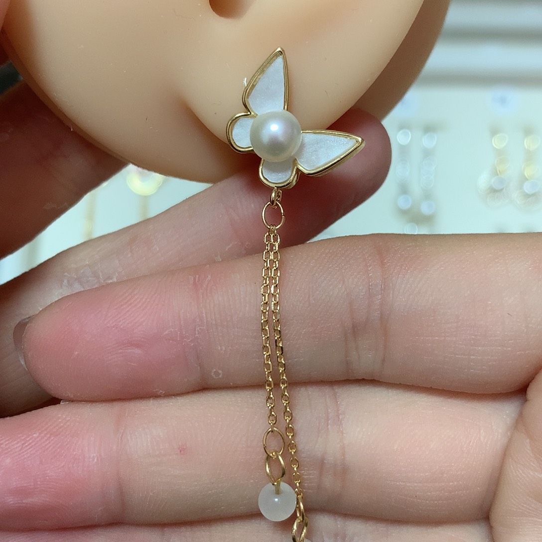 淡水珍珠耳饰合金