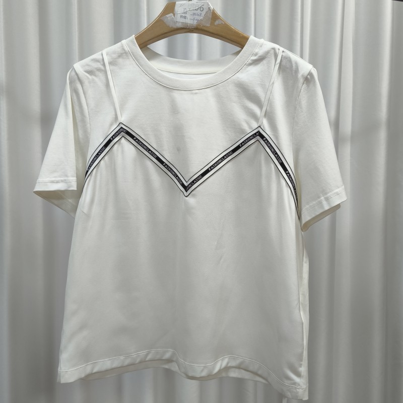 【三C・伊】S404-5  女装时尚夏季短袖T恤衫白色Y22210427Z20