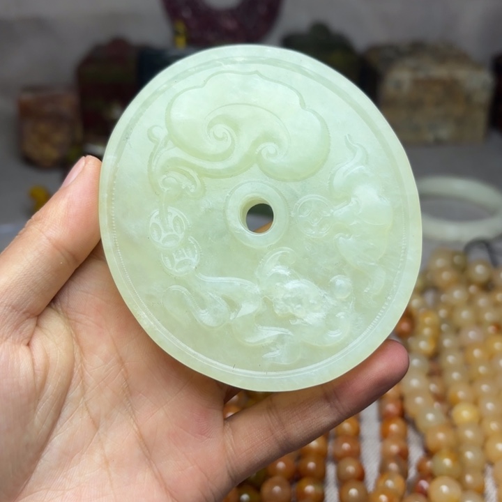 白玉菩提吊坠———-