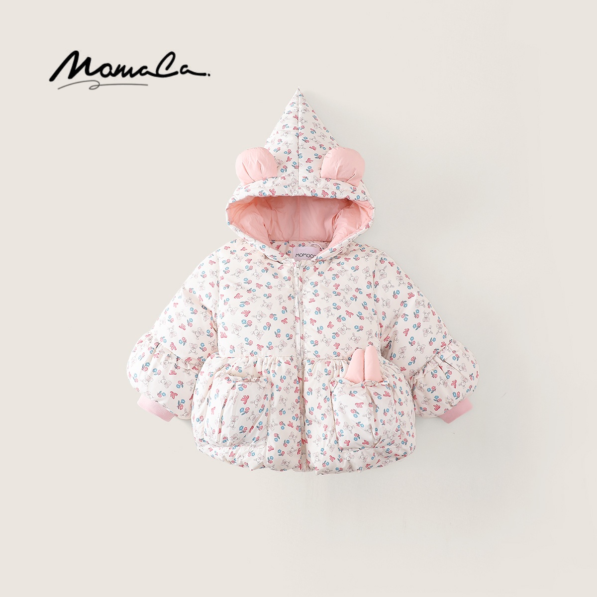 MOMOCO冬季女童兔兔可爱羽绒服外套77880102011
