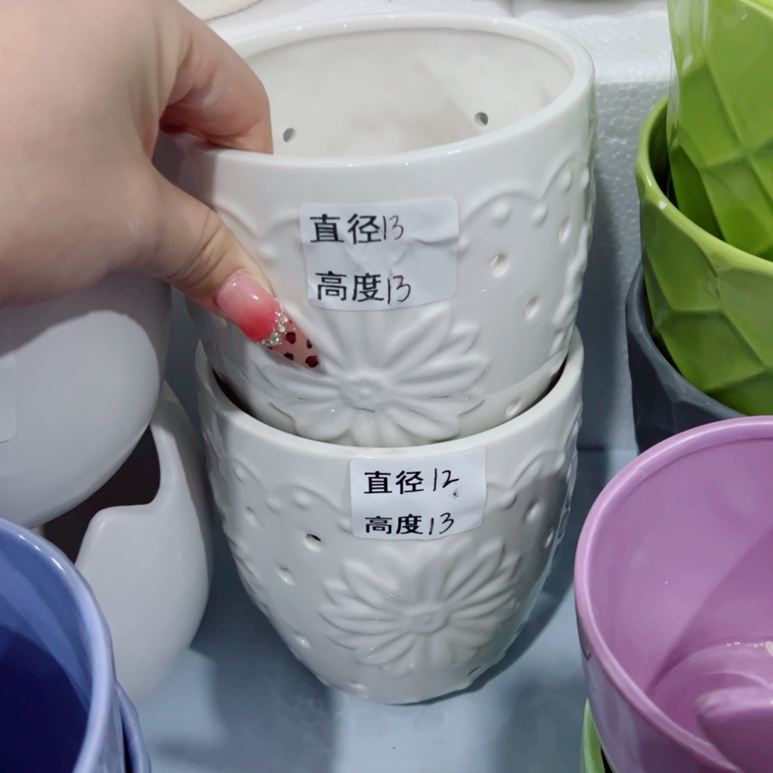 有孔，陶瓷花盆满10米包邮发货