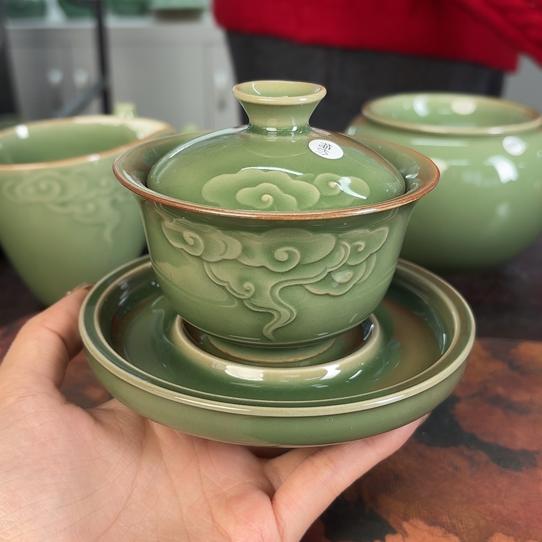 龙泉云间青瓷小米茶器
