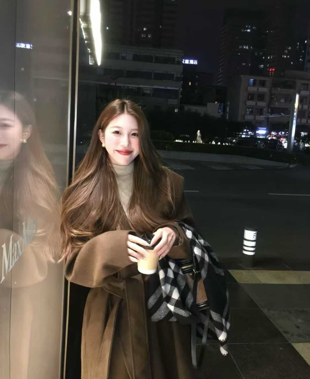 【宋秀妍】宽松长款大衣网红女外套毛呢外套呢大衣