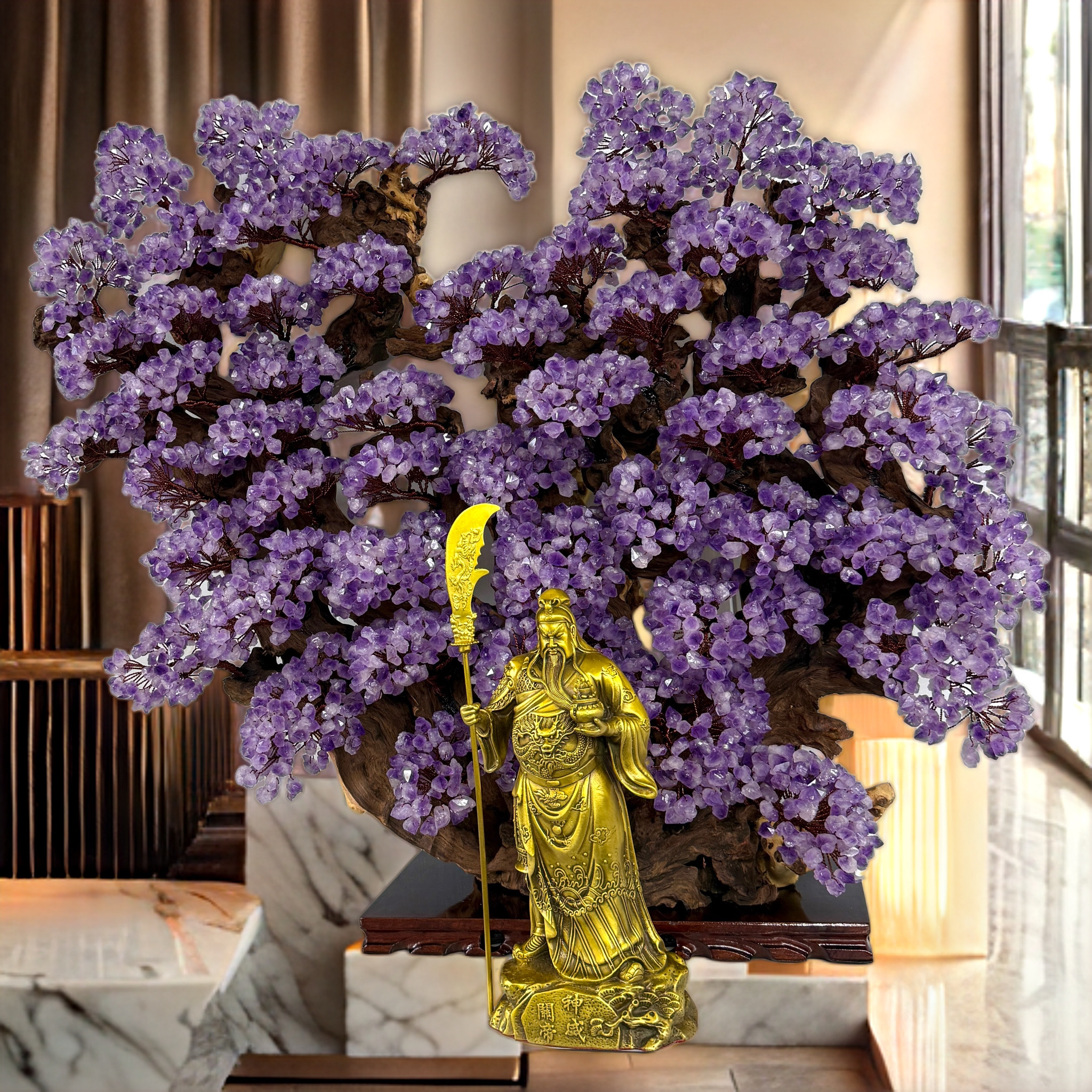 【原创轻奢高品】私人订制创意水晶树客厅玄关高档招财乔迁礼品摆件