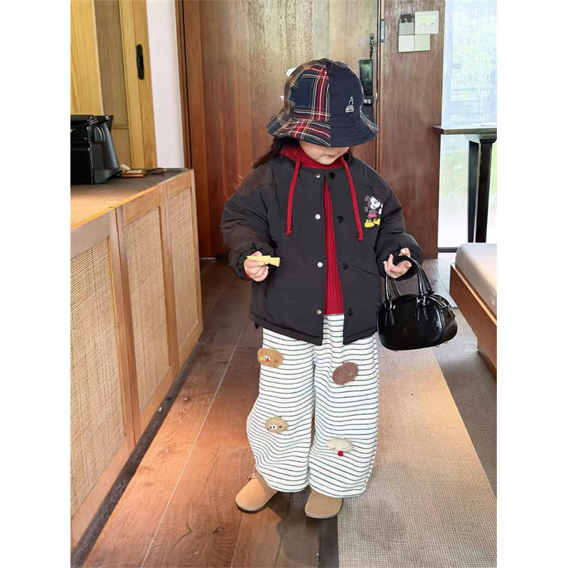 YTJJ·25冬~条纹卡通加绒弯刀裤26327（童装汉服）