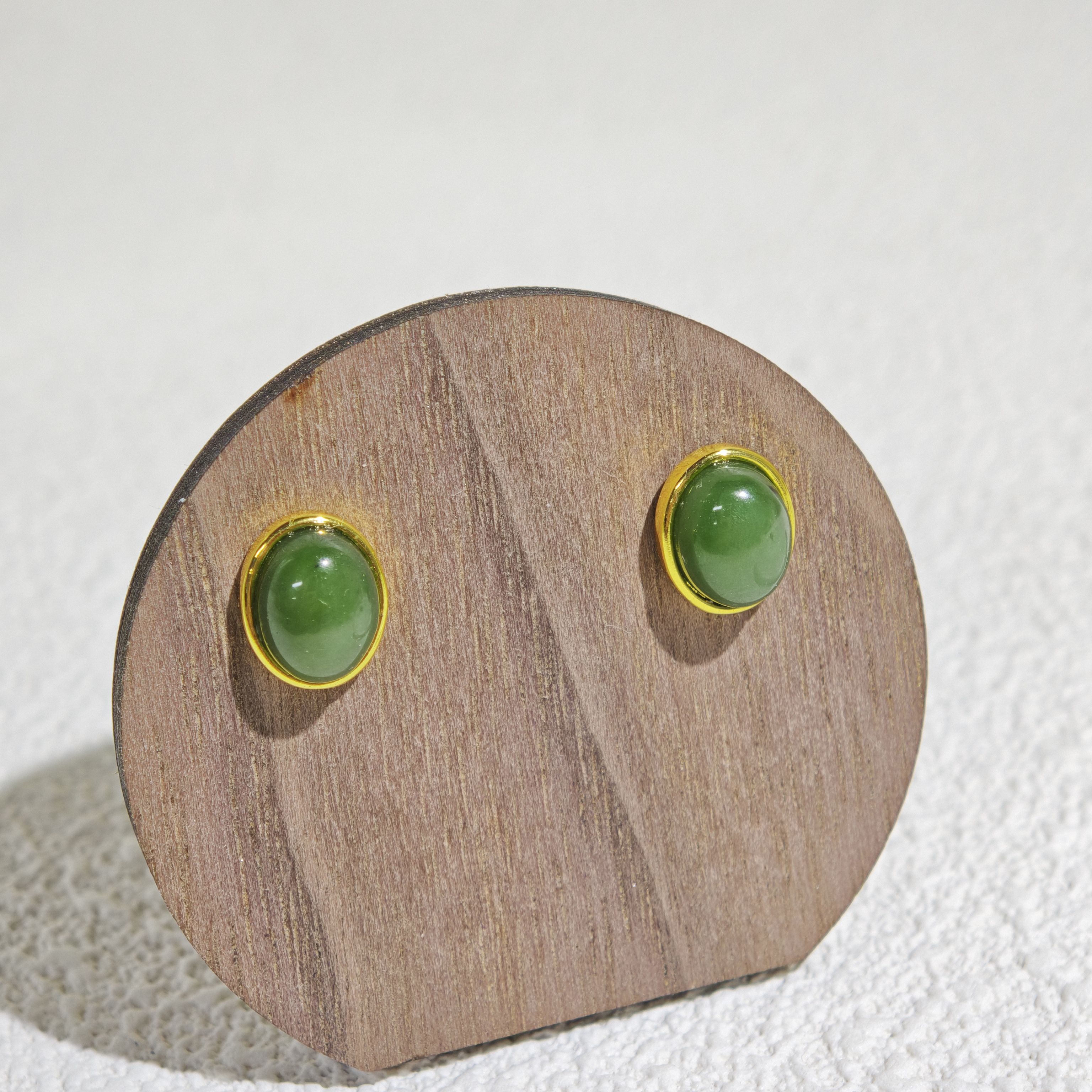 和田玉 简约碧玉耳钉 多样性发货 拍一发一 H554