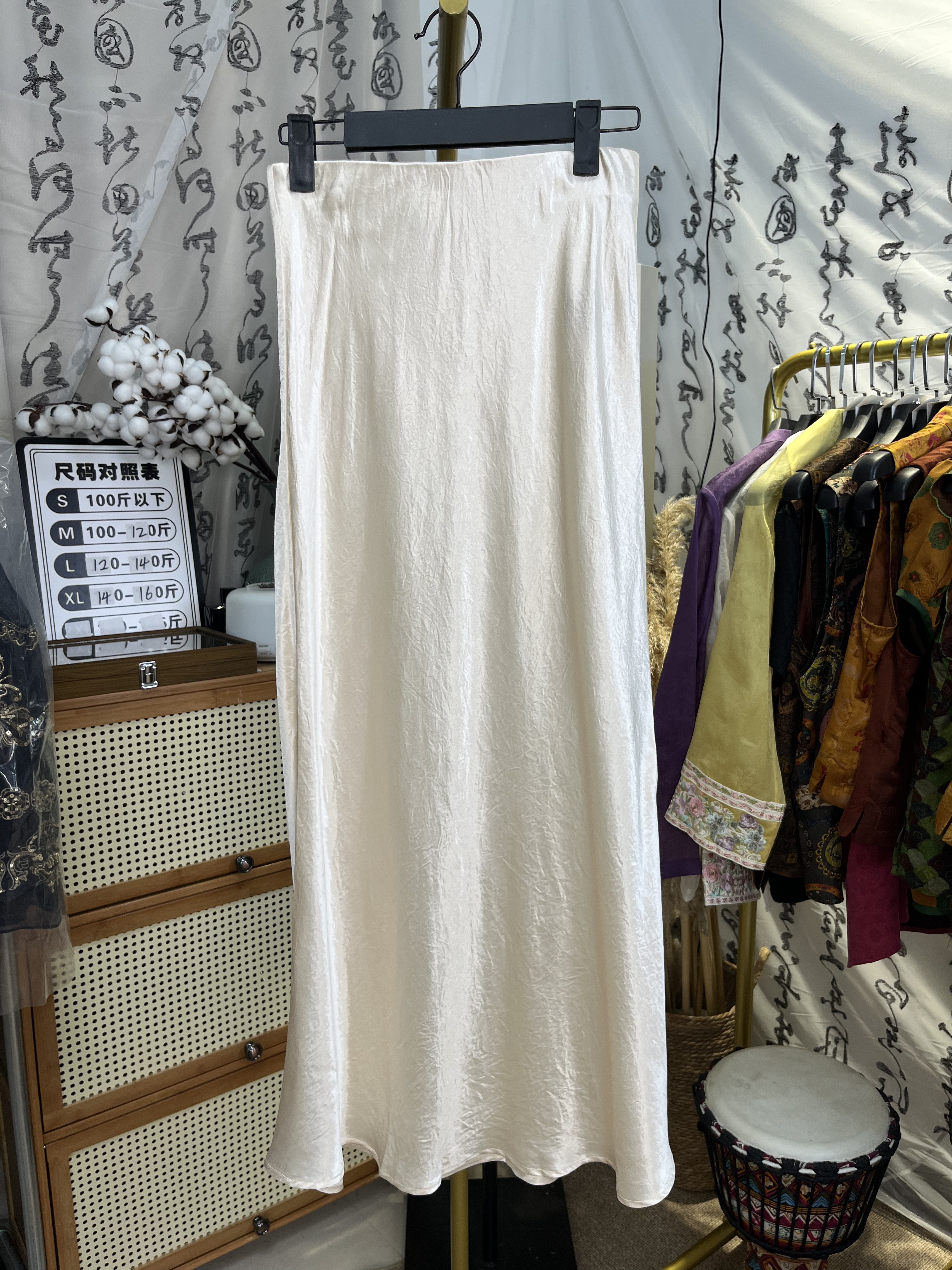 【赵趙专属】醋酸法式浪漫显瘦半身高腰裙微光泽感强细腻丝滑清凉