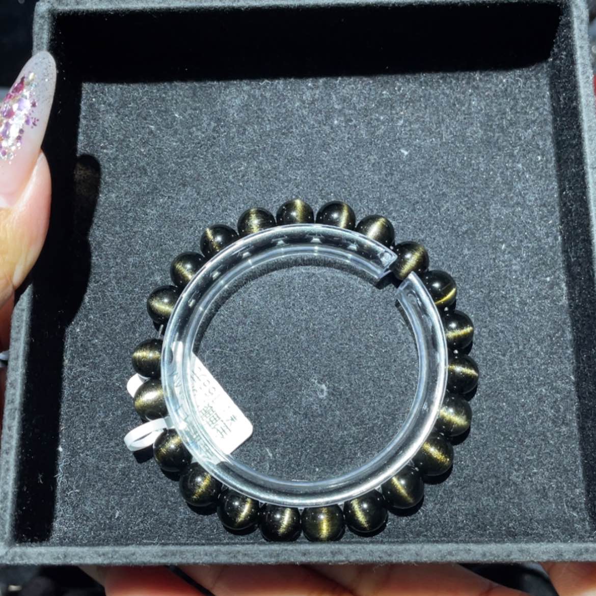 【闪购商品】未镶嵌黑曜岩手串张*嵘