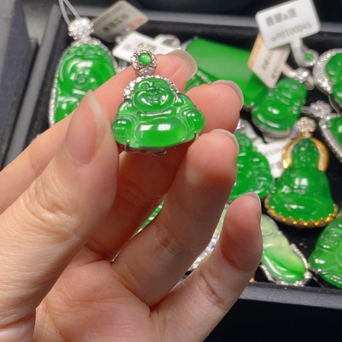 翡翠银S925镶嵌吊坠(不含链)