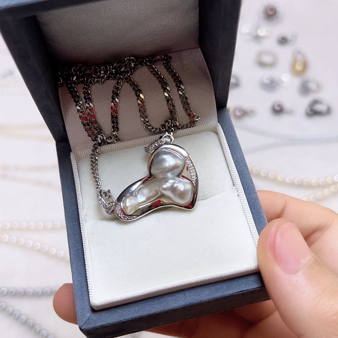 海水珍珠颈饰银S925镶嵌