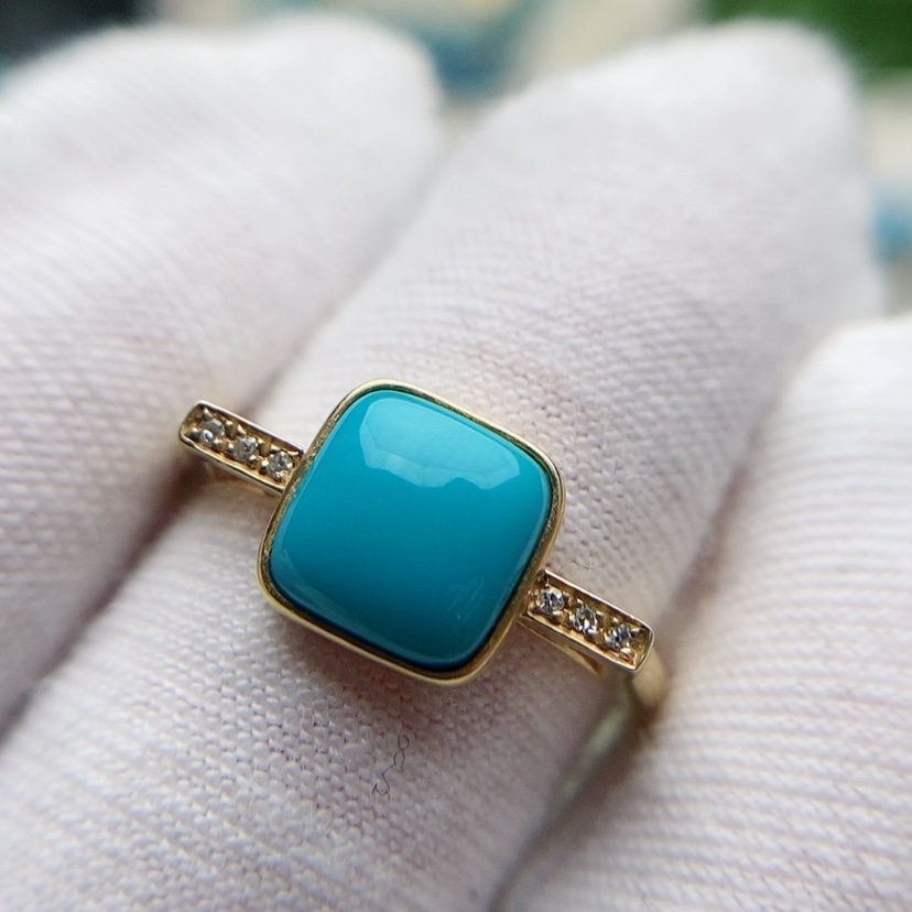 【闪购商品】绿松石珠宝奇石18K金镶嵌