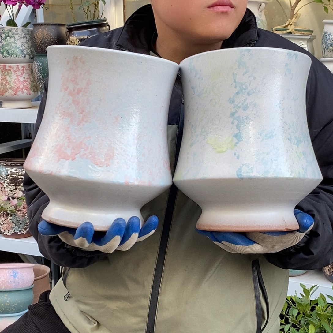 花盆紫砂口20高24福利俩个