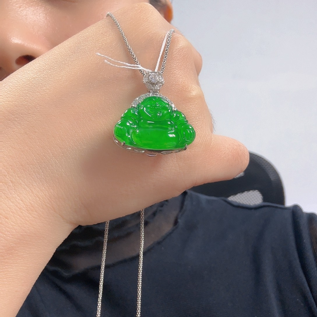 翡翠银S925镶嵌吊坠(不含链)