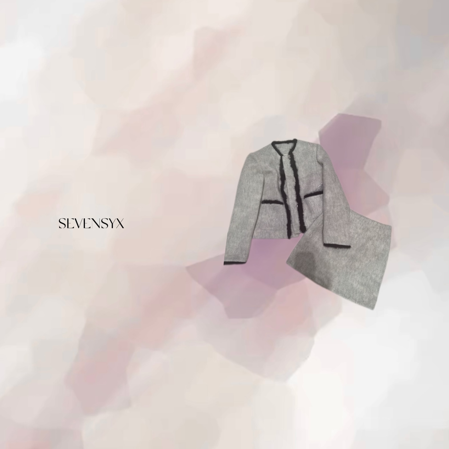 【76银弧鹅绒服两件套】90鹅绒水貂毛包边 小香风套装 气质优雅保暖