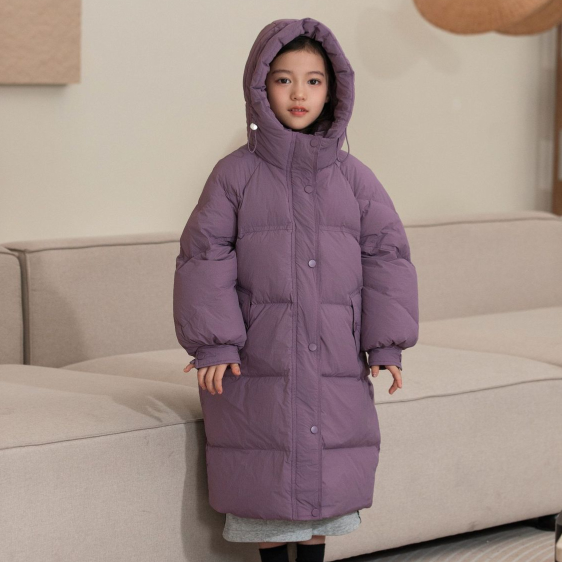 24520新款儿童长款羽绒服男女童冬季加厚保暖中长款洋气童装外套
