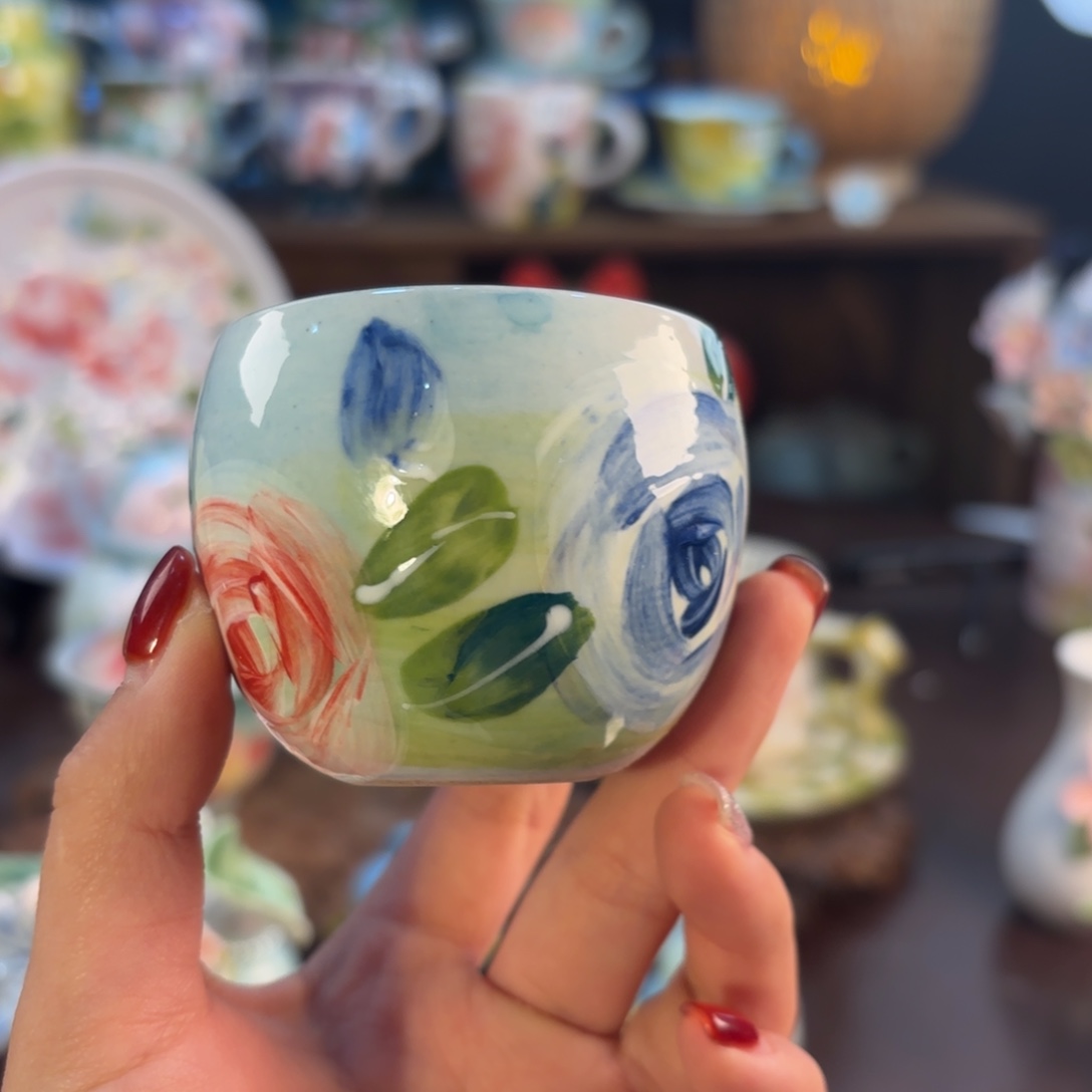 景德镇手绘高温釉下彩陶瓷茶具