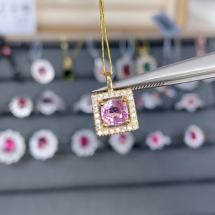 尖晶石吊坠(赠链)银S925镶嵌