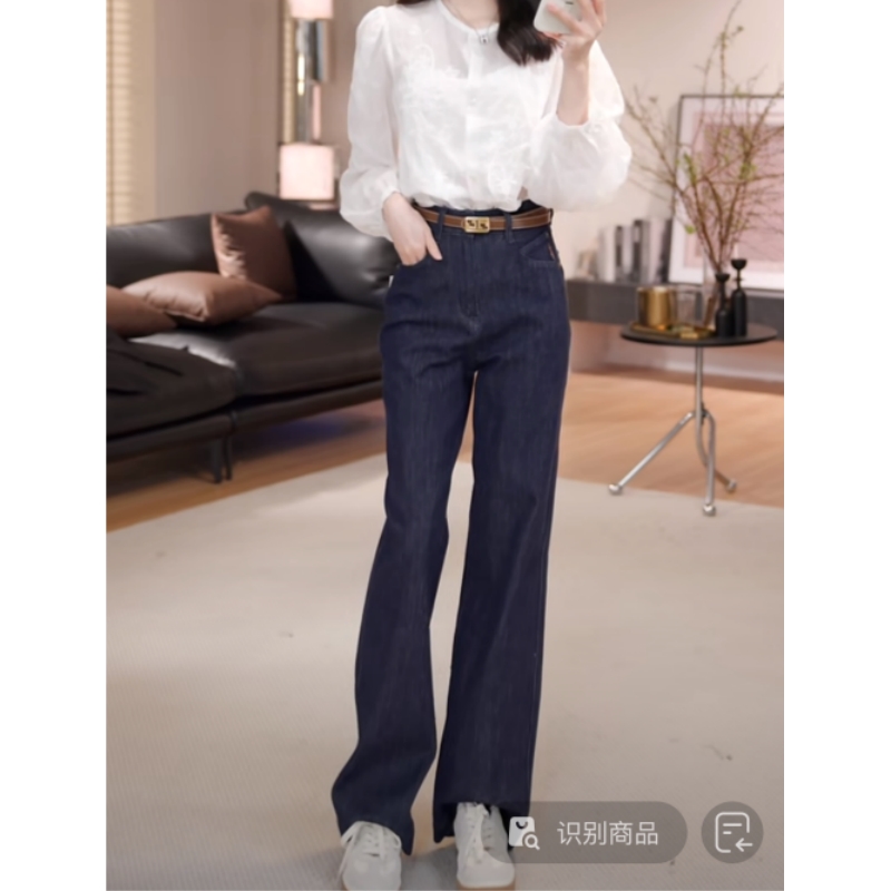 高腰显瘦牛仔裤女夏季薄款时尚百搭休闲直筒裤子BL-4222