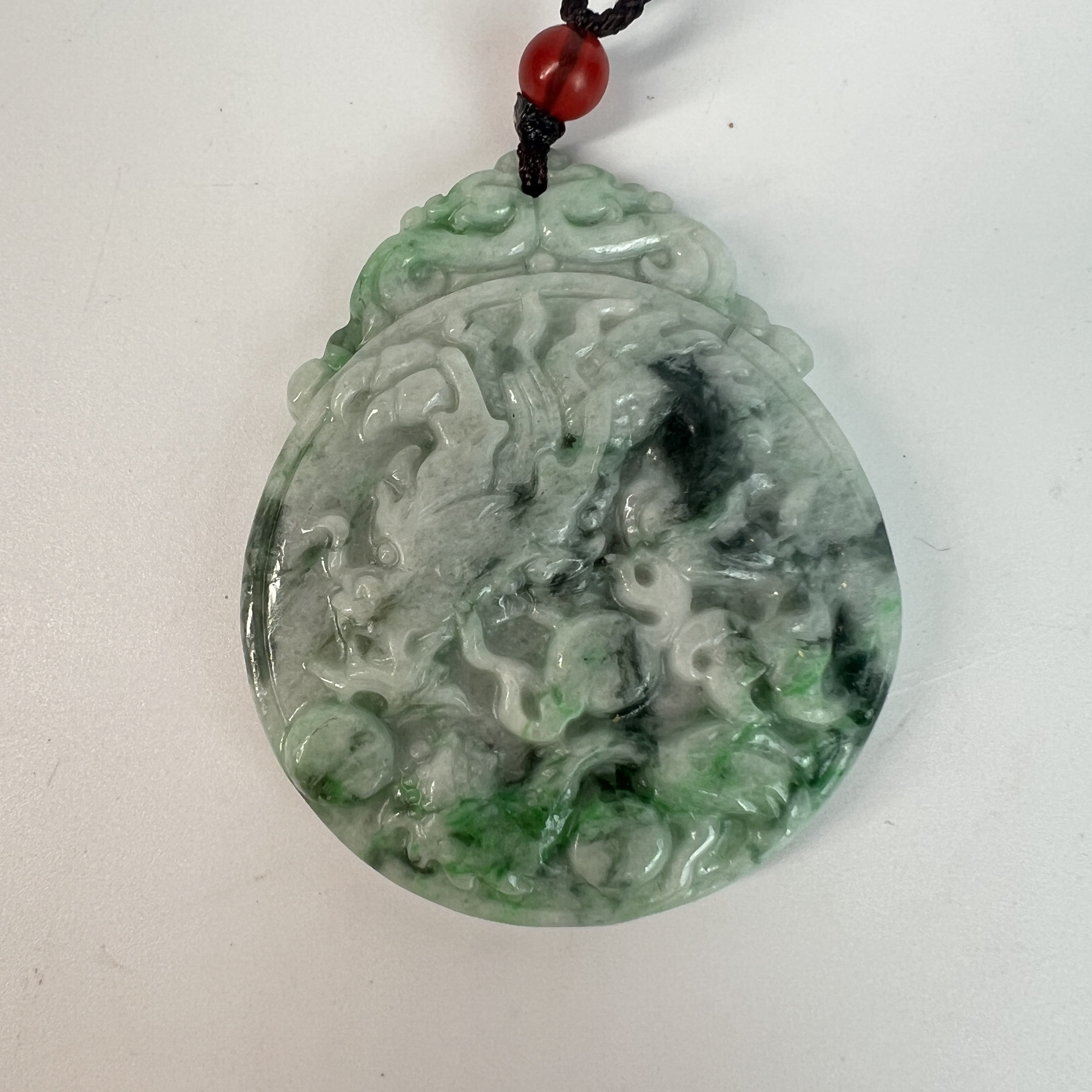 TM 120166 近现代 翡翠雕龙纹挂件