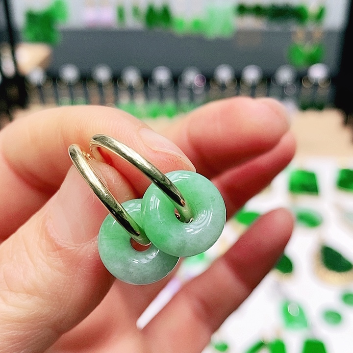 翡翠银S925镶嵌颈饰耳饰