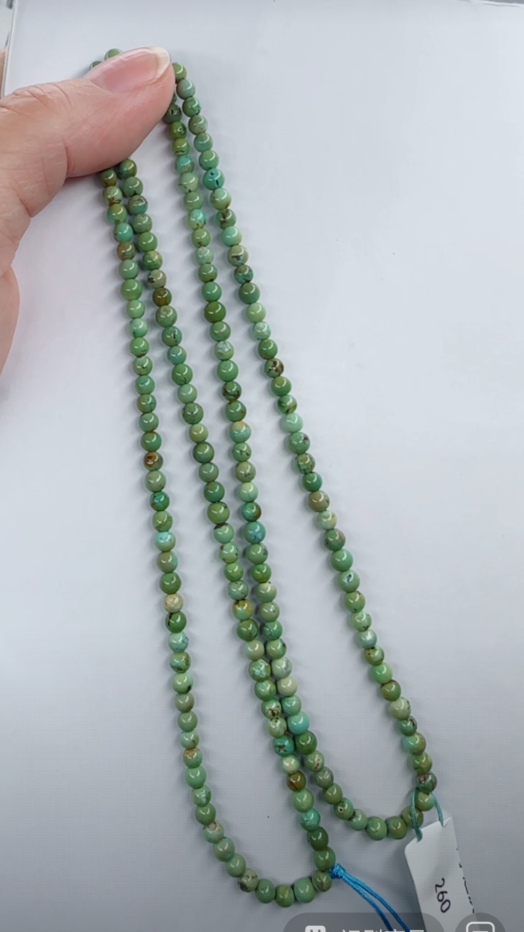 天然原矿绿松石米珠链