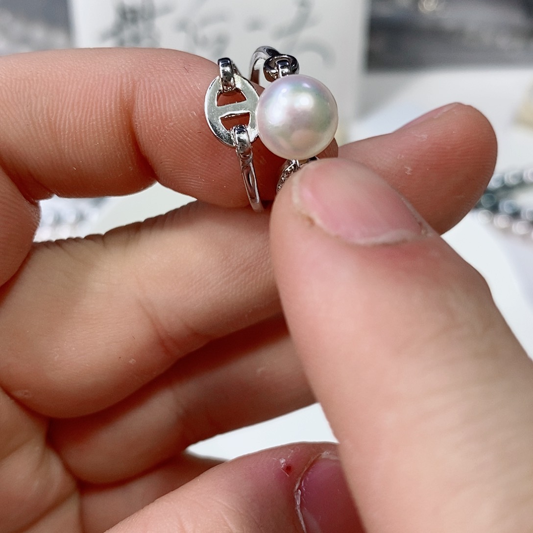 海水珍珠戒指银S925镶嵌