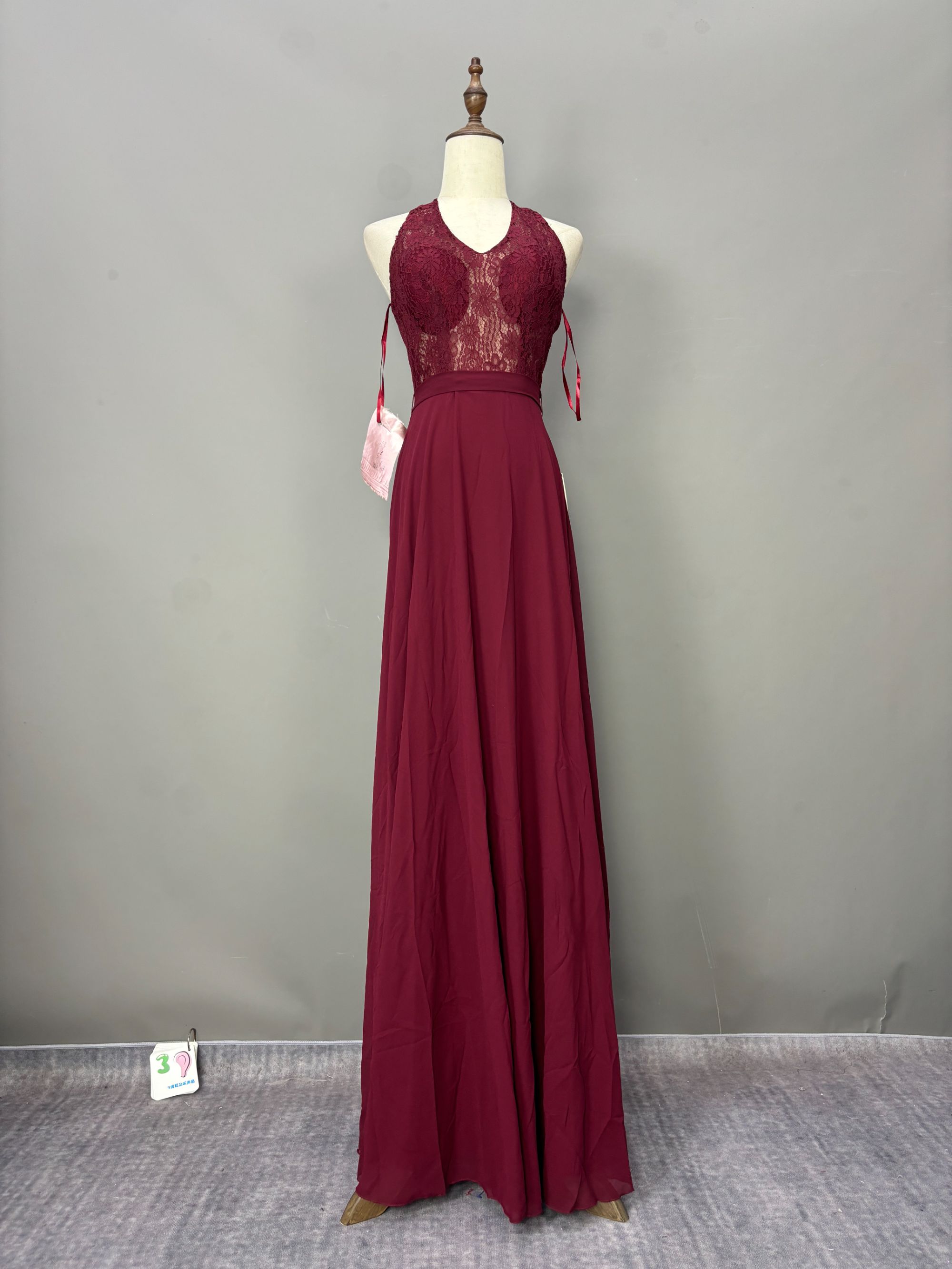 S码欧美礼服低胸主持演出晚会宴会年会显瘦长裙包臀晚装优雅镂空