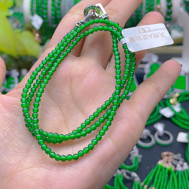 翡翠颈饰未镶嵌圆珠项链3