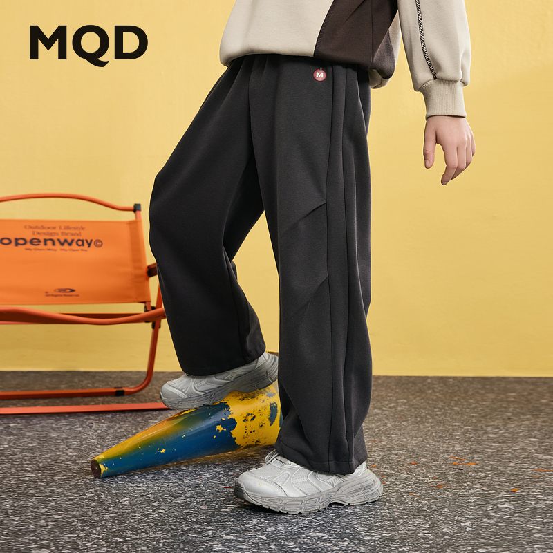 MQD童装25春新品学院风男女童基础百搭运动卫裤针织裤9651W1612