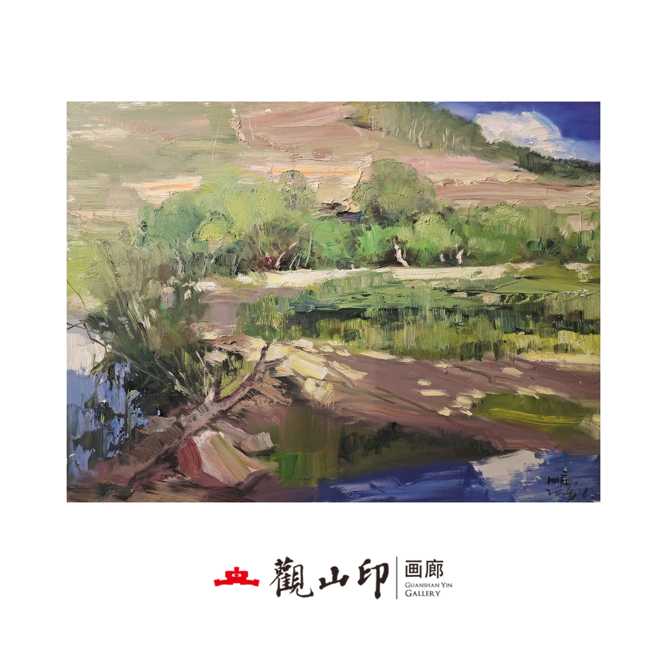 SMK原创手绘风景油画60x80cm丛林作品2232