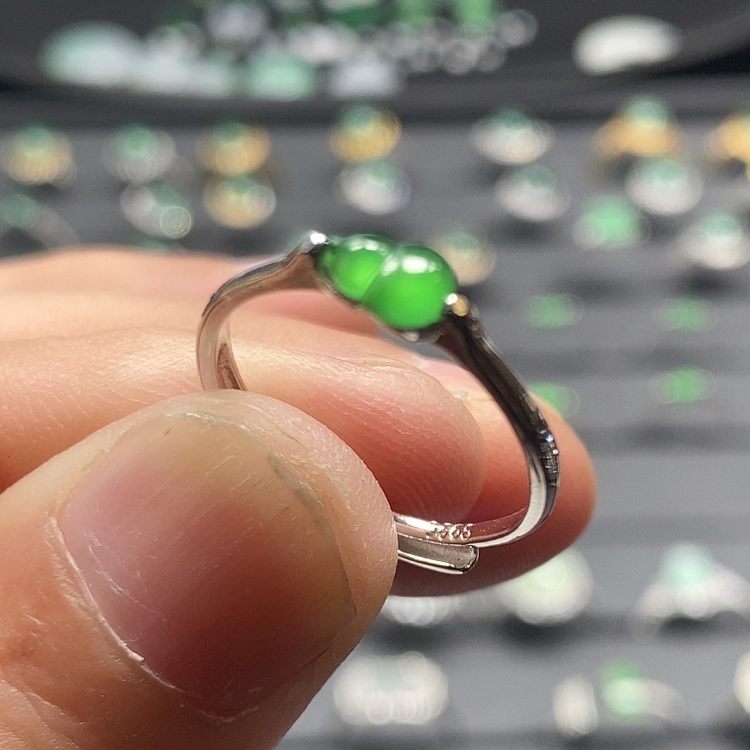 翡翠银S925镶嵌戒指