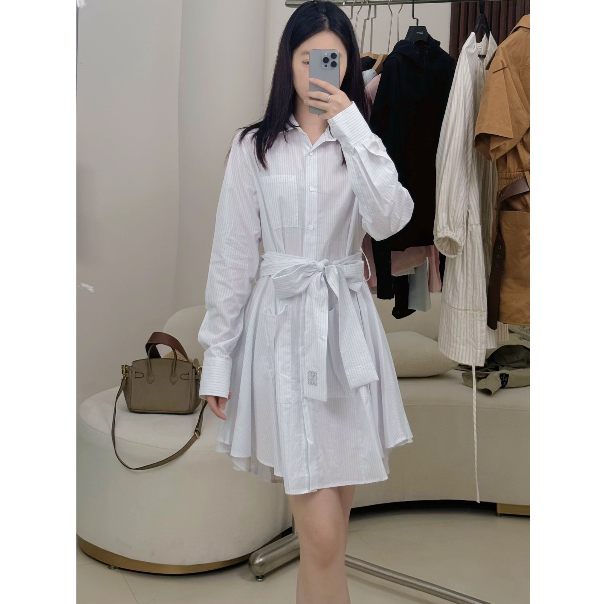 KALADUMI 气质修身百搭设计感衬衫连衣裙-25041