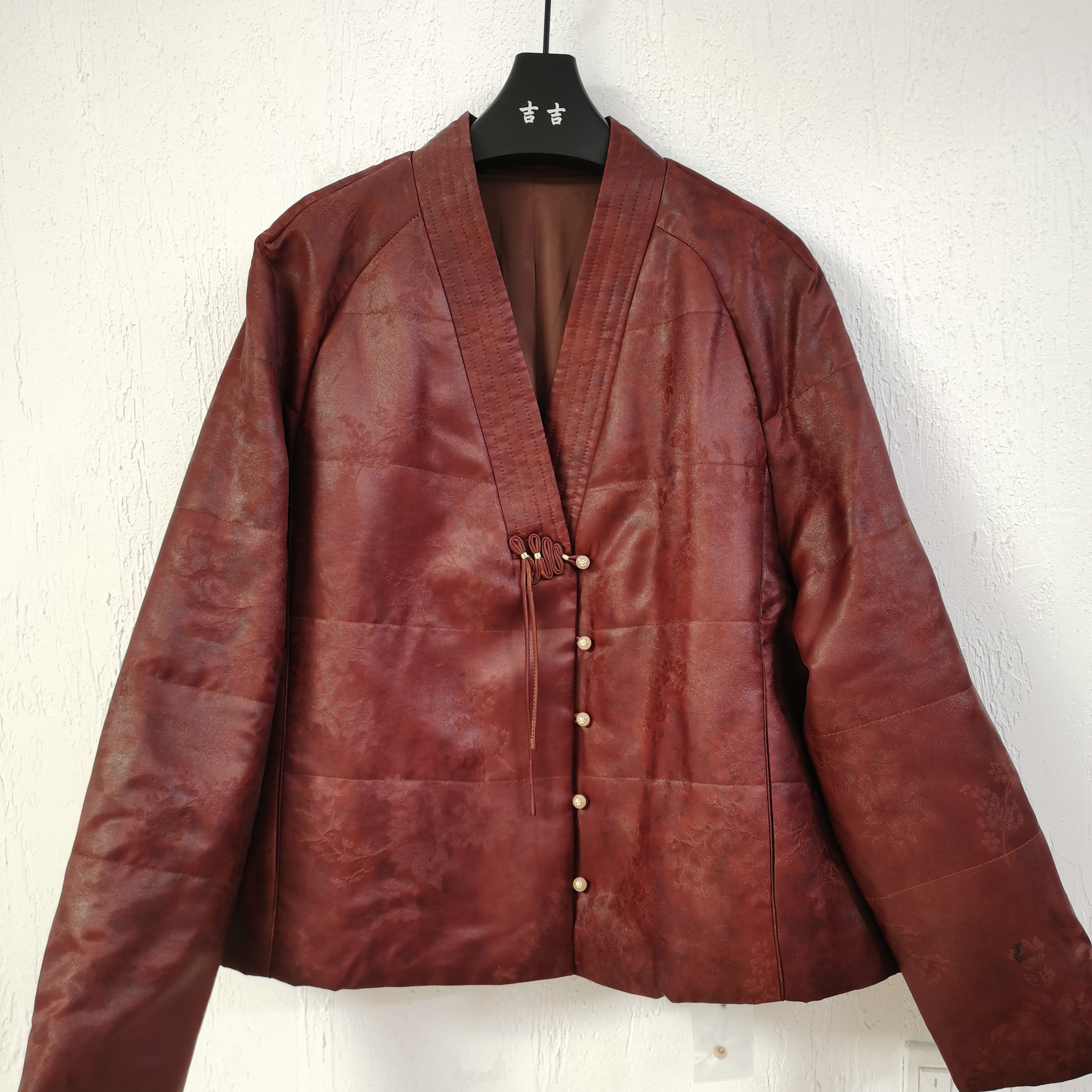 伊美香云纱夏28220桑蚕丝红云纱花罗国风复古时尚气质款短棉服新