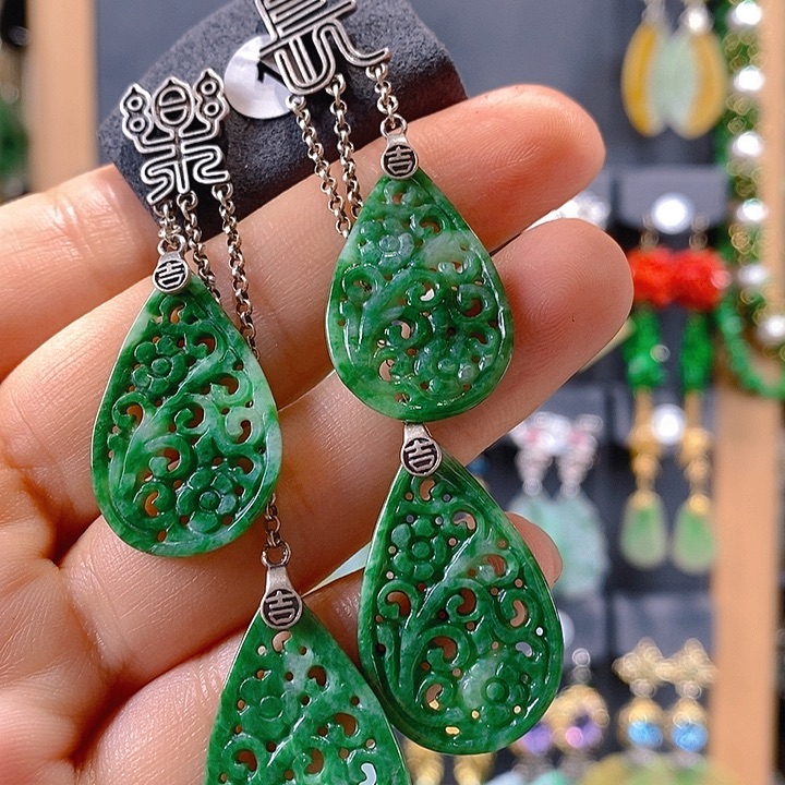 翡翠未镶嵌耳饰翡翠