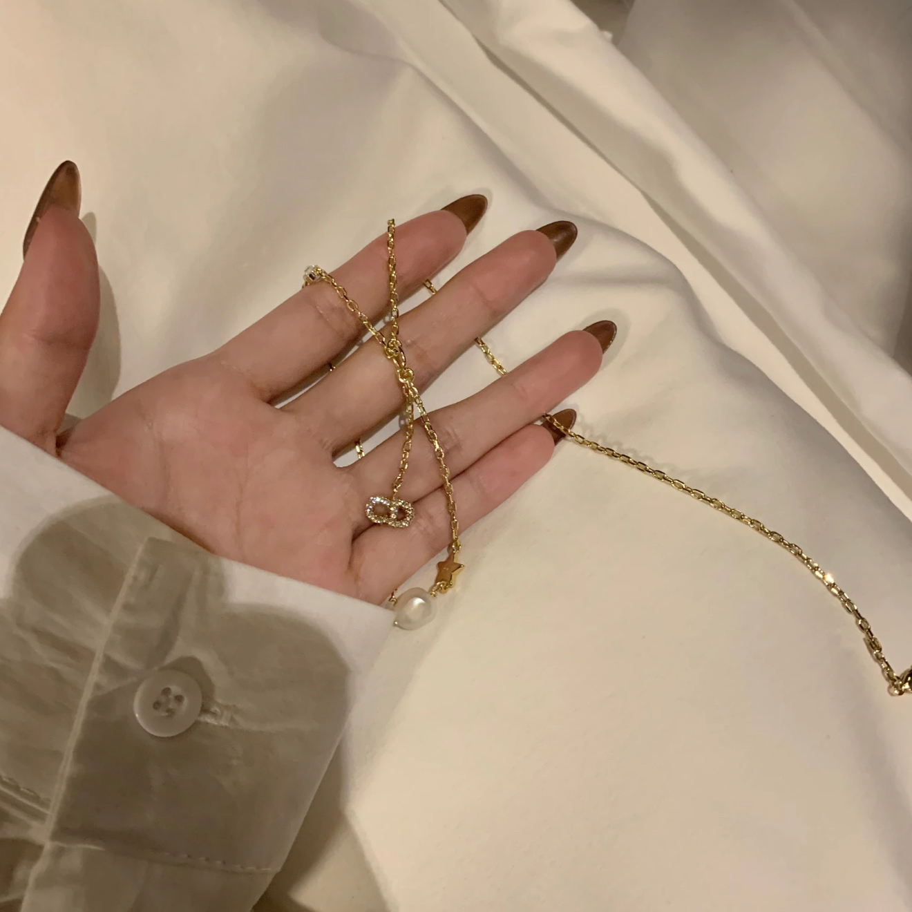 铜合金项链 001迪家流苏项链轻奢高级百搭