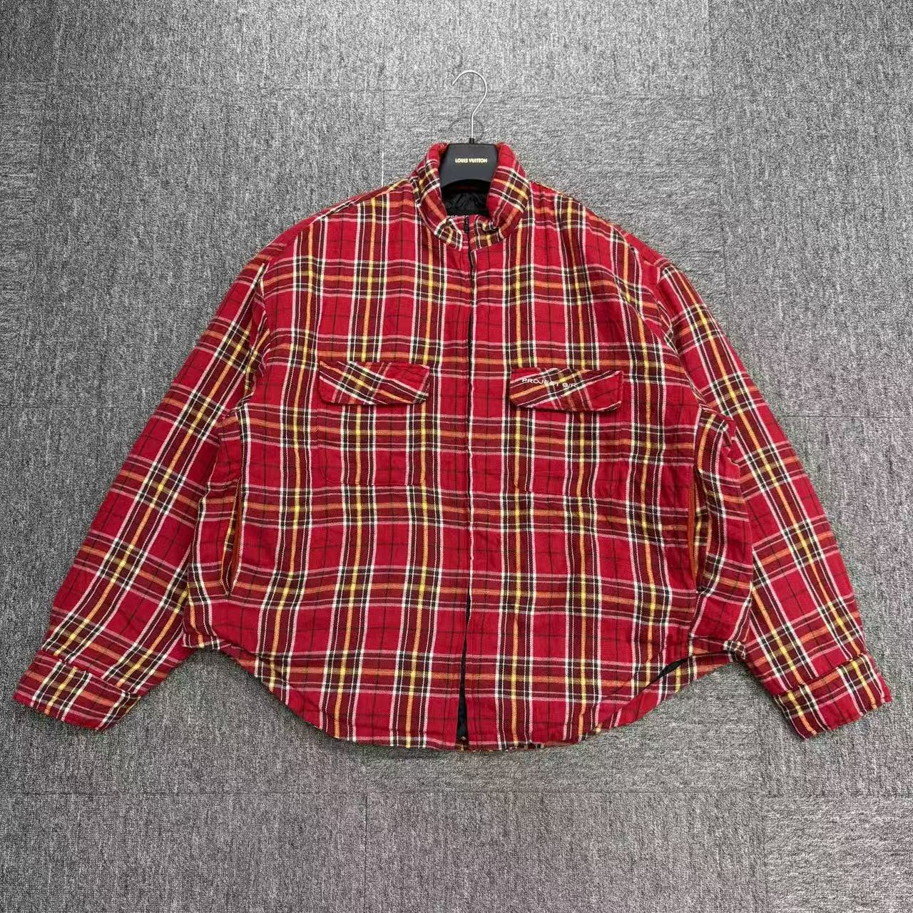 99新 maje Project G/R 廓形格纹棉服夹克/1码/编码18815