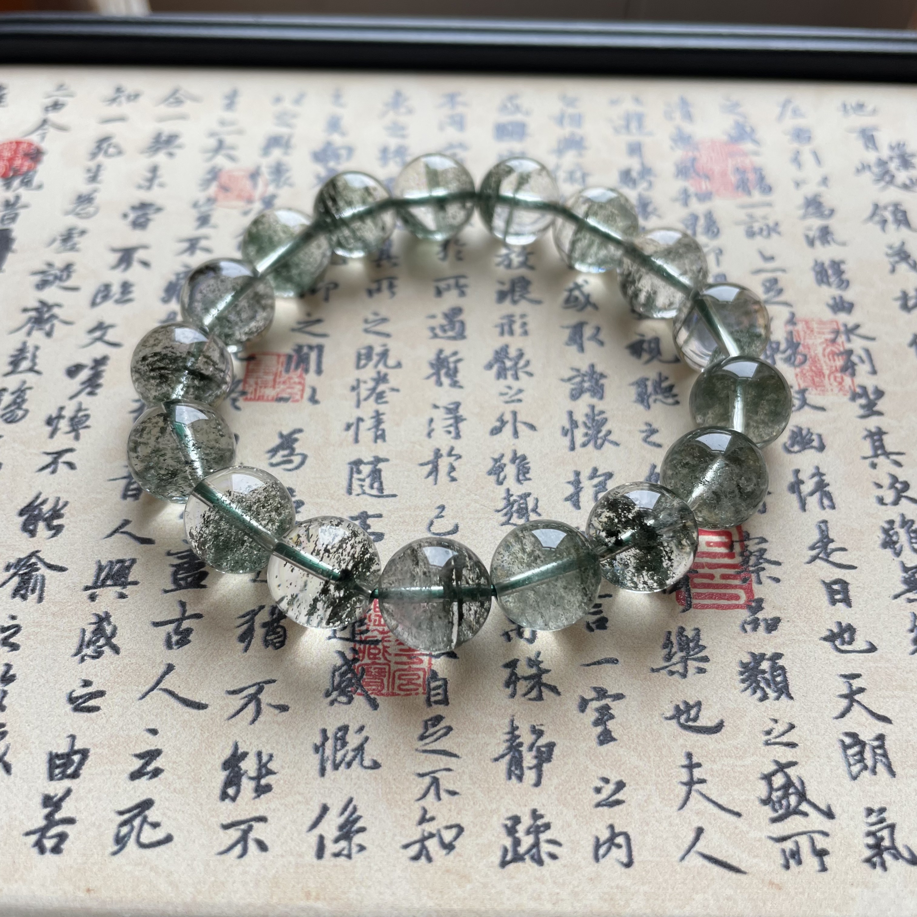 纯天然绿幽灵手串