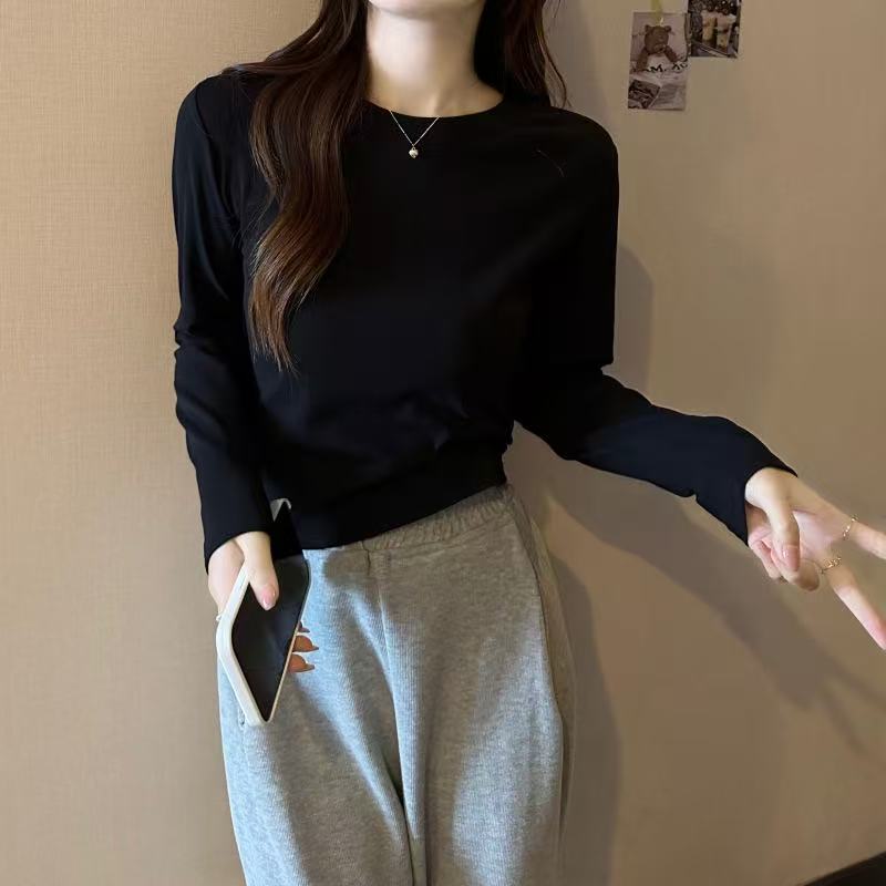 【109-199】姐姐长袖常规袖立体圆领T恤直播链接拍下备注