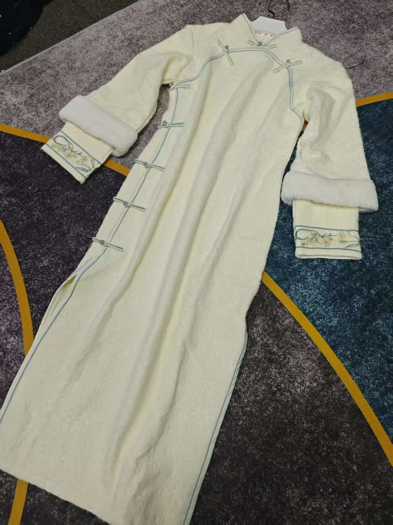 恬子梦 T903 冬季新款 白月光 裙长120 双袖 女士加绒加厚旗袍