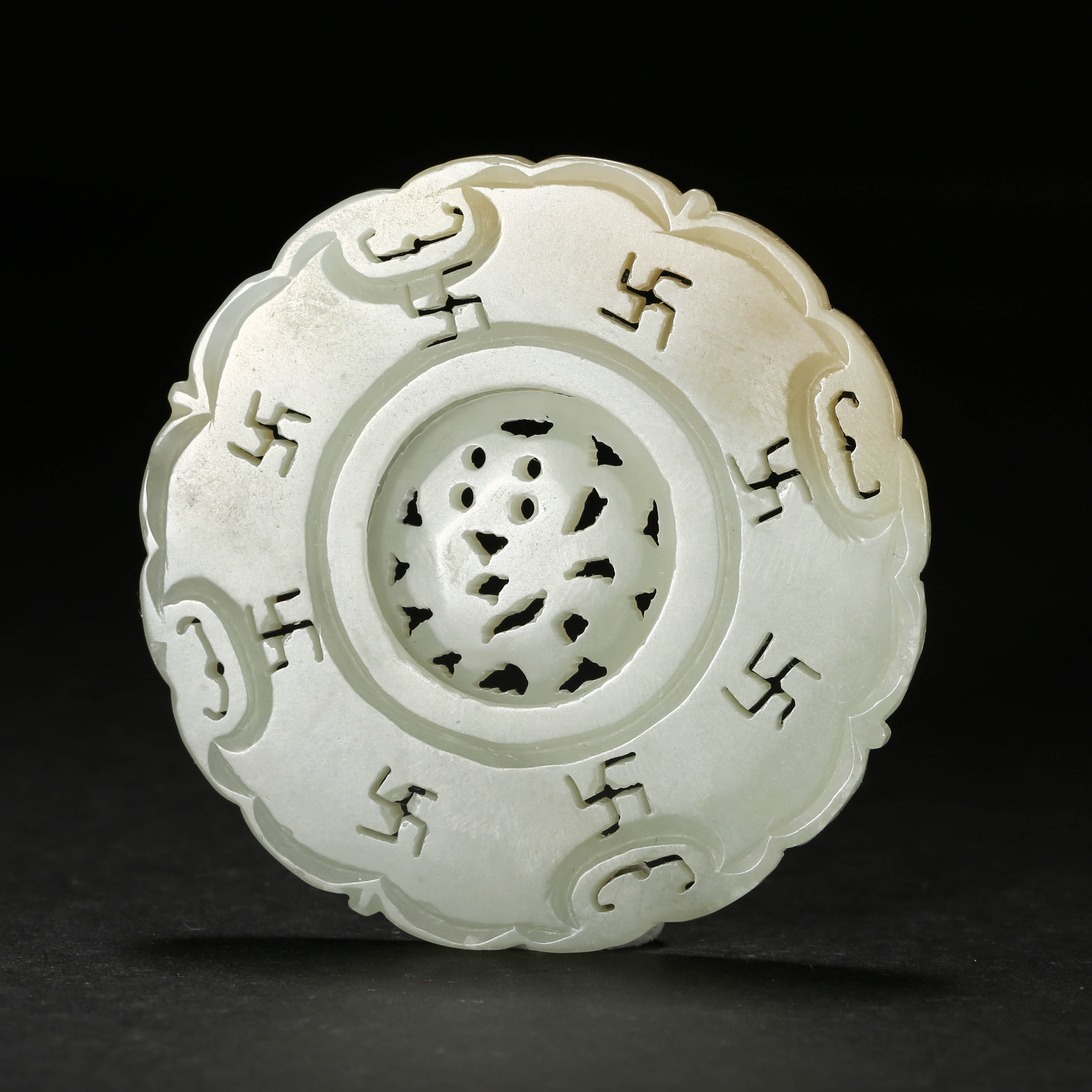 民国*万字纹转心玉佩/WBGS51005106/和田玉【北京文博】