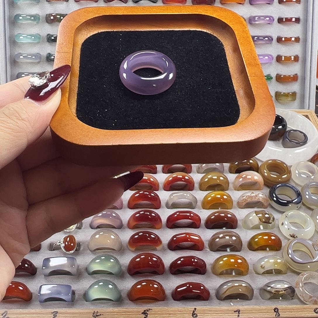 玛瑙/玉髓未镶嵌戒指A7不退换17.4港16