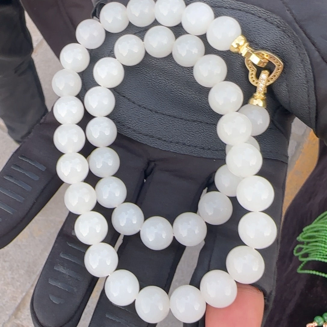 和田玉未镶嵌颈饰卡十二妈妈链